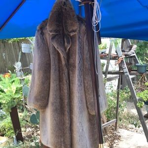 Faux fur full length coat